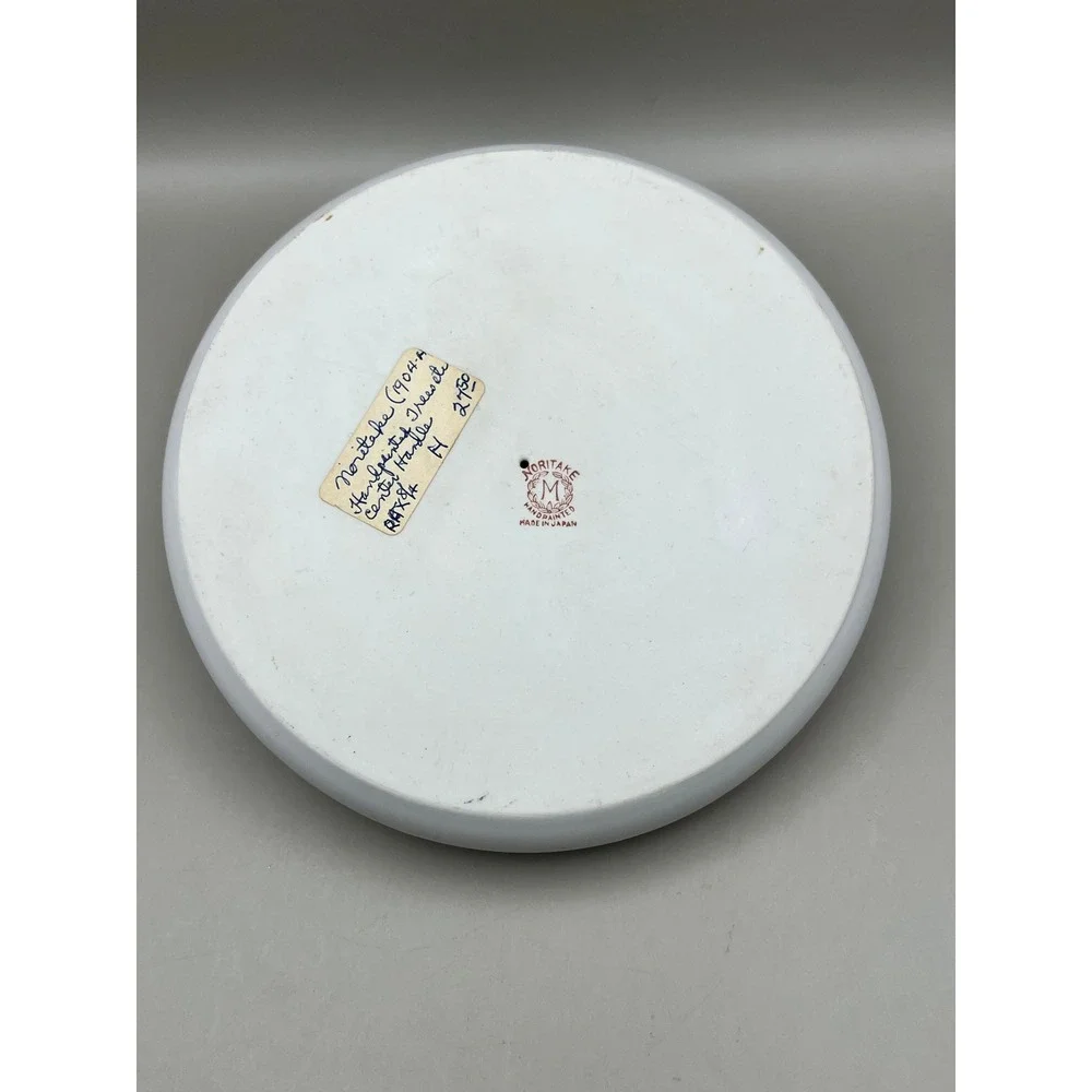 Antique 1904 Noritake Hand Painted Swan Landscape Tray Center Ring Handle 6